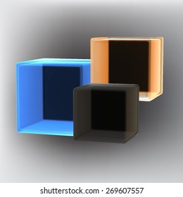 logo 3 transparent cubes vector