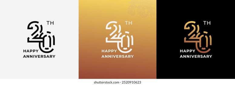 Logo 30th, 30 years happy anniversary, Creative design template for celebration, birthday, greeting and invitation. Editable file