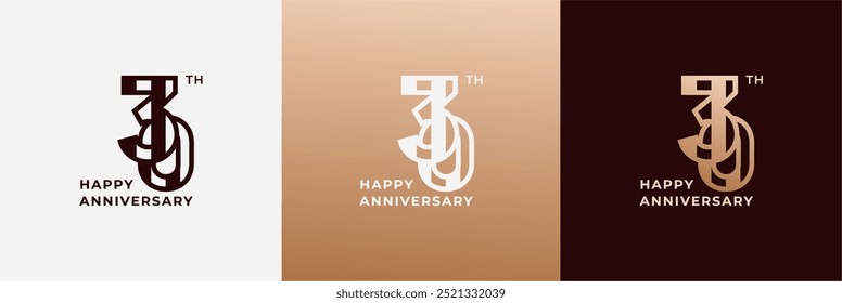 Logotipo 30th, 30 anos feliz aniversário, Modelo de design criativo para celebração, aniversário, saudação e convite. Arquivo editável