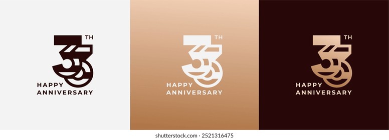 Logo 33th, 33 years anniversary, Creative design template for celebration, greeting, birthday and invitation. Editable file