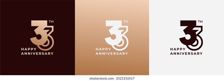 Logo 33th, 33 years anniversary, Creative design template for celebration, birthday and invitation. Editable file