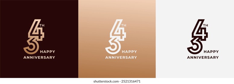 Logo 34th, 34 anos aniversário, Modelo de design criativo para celebração, saudação e convite. Arquivo editável