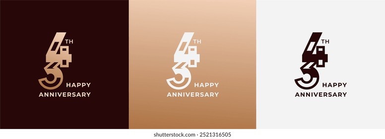 Logotipo 34, 34 años de aniversario, Plantilla de diseño creativo para la celebración, saludo, cumpleaños e invitación. Archivo editable