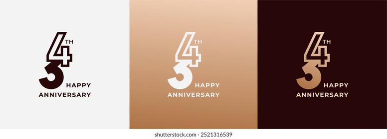 Logo 34th, 34 years anniversary, Creative design template for celebration, birthday and invitation. Editable file