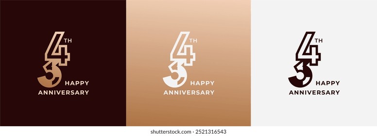 Logotipo 34.º, 34 años de aniversario, Plantilla creativa para la celebración, cumpleaños, saludo e invitación. Archivo editable