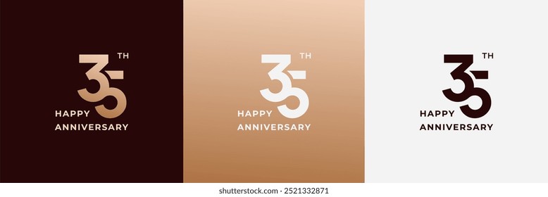 Logo 35th, 35 years anniversary, Creative design for celebration, birthday, greeting and invitation. Editable file