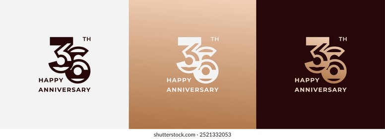 Logo 36th, 36 years anniversary, Creative design template for celebration, greeting, birthday and invitation. Editable file