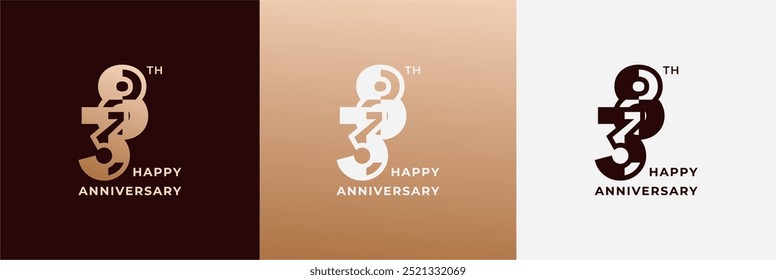 Logo 38th, aniversário de 38 anos, modelo de design para celebração, aniversário, saudação e convite. Arquivo editável