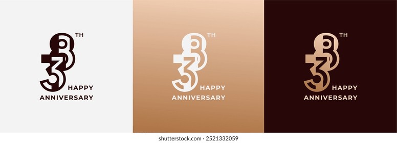 Logotipo 38th, 38 anos feliz aniversário, Modelo de design criativo para celebração, aniversário, saudação e convite. Arquivo editável