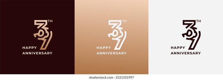 Logo 39th, 39 years anniversary, Creative design template for celebration, birthday, greeting and invitation. Editable file