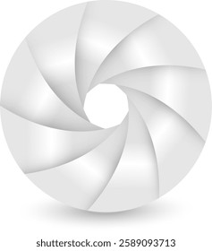Logo 3D, abstract shutter white gray design, vector illustration.