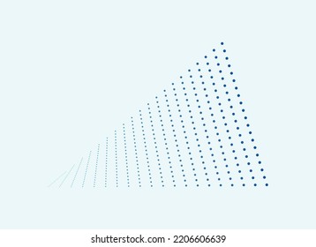Patrón azul de degradado con puntos triangulares con el logotipo 3D