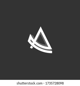 A logo with a 3D company curved line and business uses such as a company branding business card