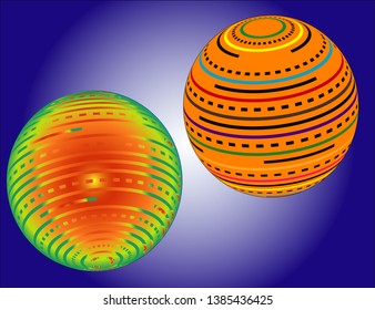 logo 3D, design shape colored figure