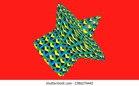 logo 3D, design shape colored figure
