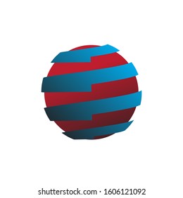 Logo 3D globe Image Icon vector
