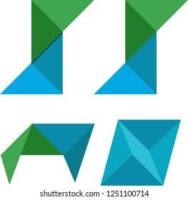 logo 3D Green and Blue