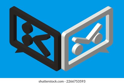Logo in 3D shape design for company identity or single use.