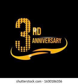 Logo 3rd anniversary company vector eps 10