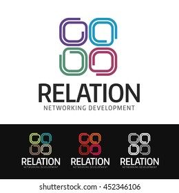 Logo of 4 abstract shapes in synergy. This logo is suitable for many purpose as network company, museum, corporate identity, social applications and more.