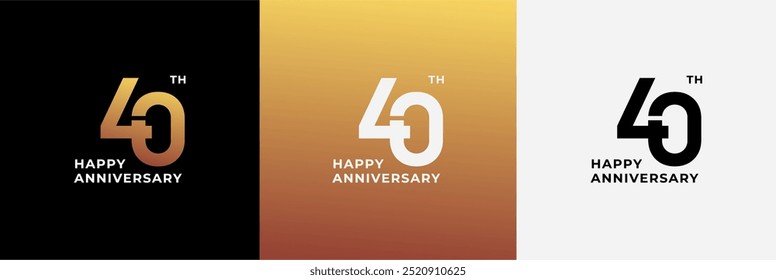 Logo 40th, 40 years anniversary, Creative design template for celebration, greeting, birthday and invitation. Editable file