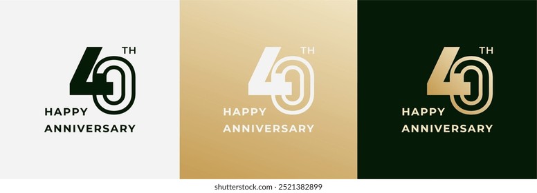 Logo 40th, 40 years anniversary, Creative design template for celebration, birthday and invitation. Editable file
