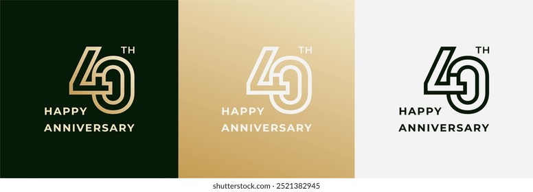 Logo 40th, 40 years anniversary, Creative design template for celebration, greeting and invitation. Editable file