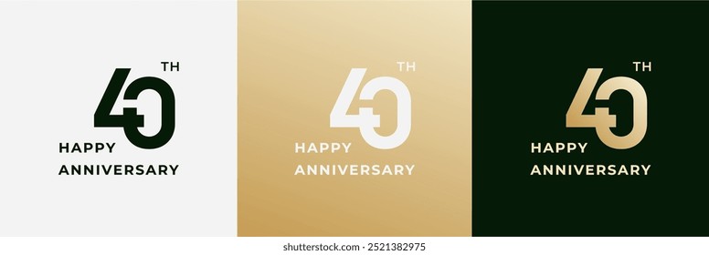 Logo 40th, 40 years anniversary, Creative design for celebration, birthday, greeting and invitation. Editable file