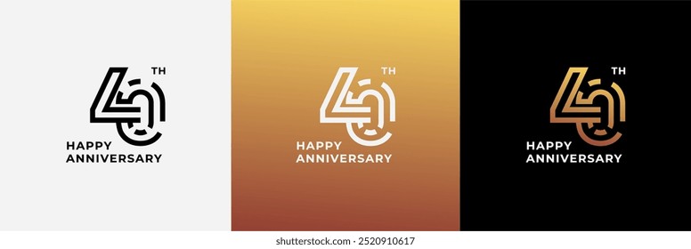 Logo 40th, 40 years happy anniversary, Creative design template for celebration, birthday, greeting and invitation. Editable file