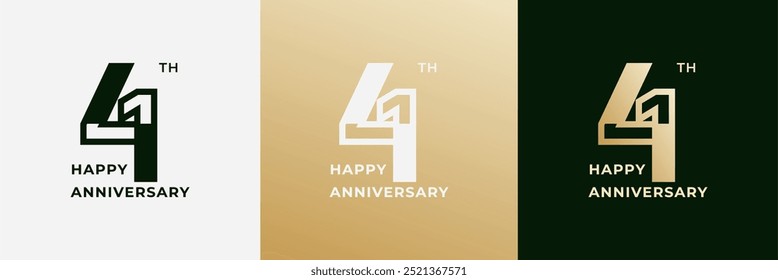 Logo 41th, 41 years anniversary, design template for celebration, birthday, greeting and invitation. Editable file