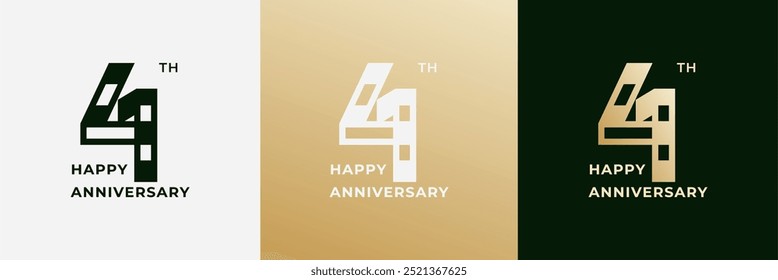 Logo 41th, 41 years anniversary, Creative design template for celebration, greeting, birthday and invitation. Editable file