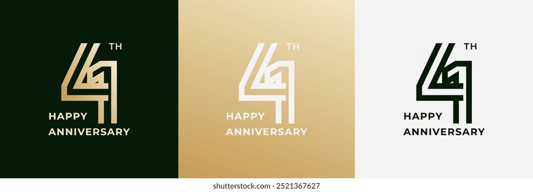 Logo 41th, 41 years anniversary, Creative design template for celebration, birthday, greeting and invitation. Editable file