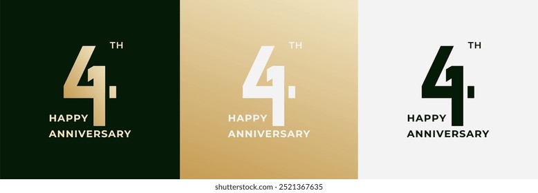 Logo 41th, 41 years anniversary, Creative design for celebration, birthday, greeting and invitation. Editable file