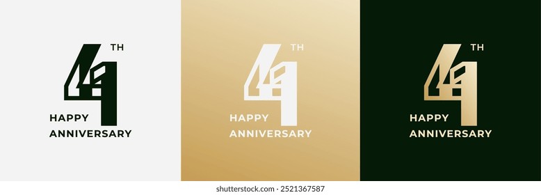 Logo 41th, 41 years happy anniversary, Creative design template for celebration, birthday, greeting and invitation. Editable file