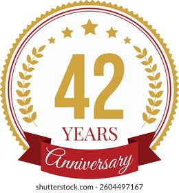 Logo 42 Years Anniversary Celebration Design Template