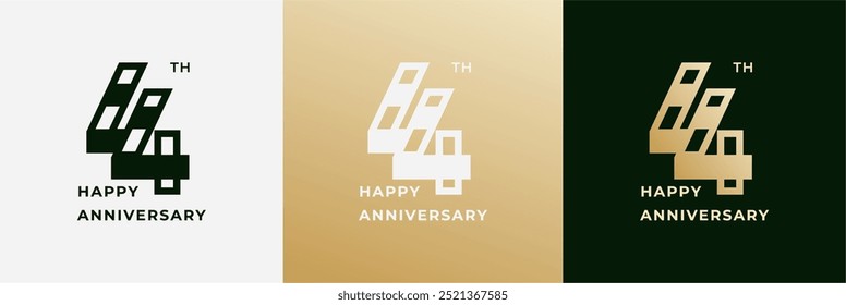 Logo 44th, 44 years anniversary, Creative design template for celebration, greeting, birthday and invitation. Editable file