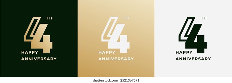 Logo 44th, 44 years anniversary, Creative design template for celebration, birthday and invitation. Editable file