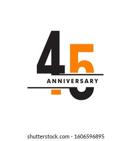 logo of 45th year anniversary vector template