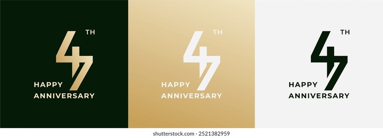 Logo 47th, 47 years anniversary, Creative design for celebration, birthday, greeting and invitation. Editable file