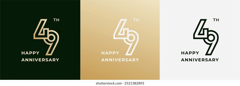 Logo 49th, 49 years anniversary, Creative design template for celebration, greeting and invitation. Editable file