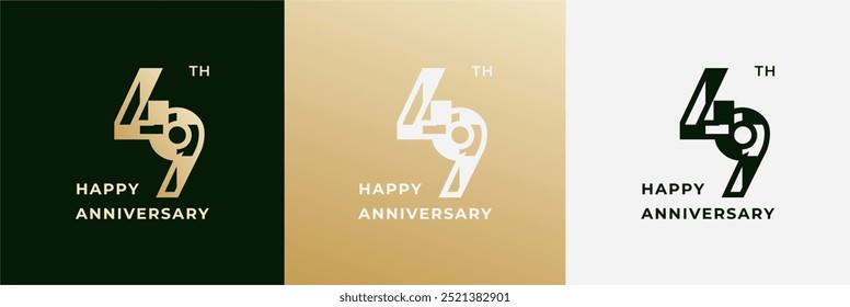 Logo 49th, 49 years anniversary, design template for celebration, birthday, greeting and invitation. Editable file