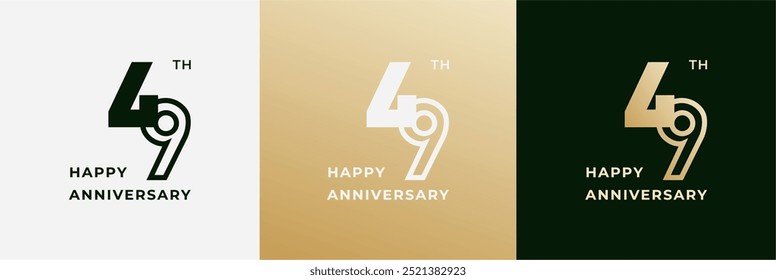 Logo 49th, 49 years anniversary, Creative design template for celebration, birthday and invitation. Editable file