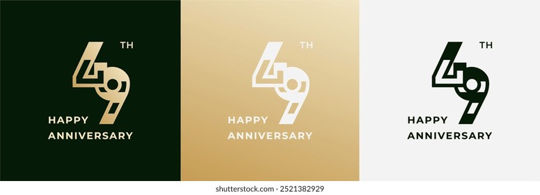 Logo 49th, 49 years anniversary, Creative design template for celebration, greeting, birthday and invitation. Editable file