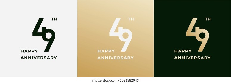 Logo 49th, 49 years anniversary, Creative design for celebration, birthday, greeting and invitation. Editable file