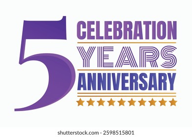 Logo 5 Years Anniversary Celebration Design Template.