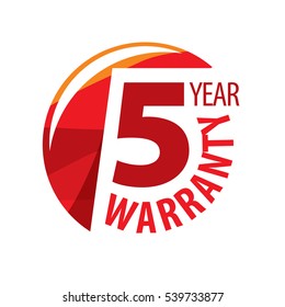 logo 5 years warranty. Vector illustration of icon