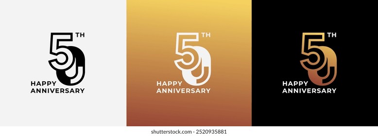 Logo 50th, 50 years anniversary, design template for celebration, birthday, greeting and invitation. Editable file