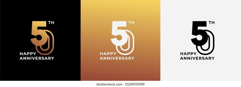 Logo 50th, 50 years anniversary, Creative design template for celebration, birthday, greeting and invitation. Editable file