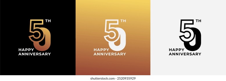 Logo 50th, 50 years anniversary, Creative design for celebration, birthday, greeting and invitation. Editable file