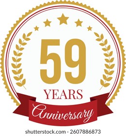 Logo 59 Years Anniversary Celebration Design Template.